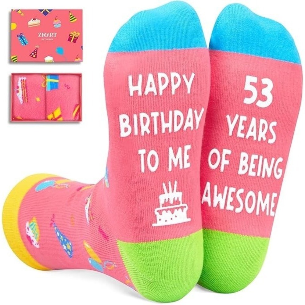 Birthday Gift Senior Women Funny Socks Her 53 Novelty Cotton Present 1 Pair